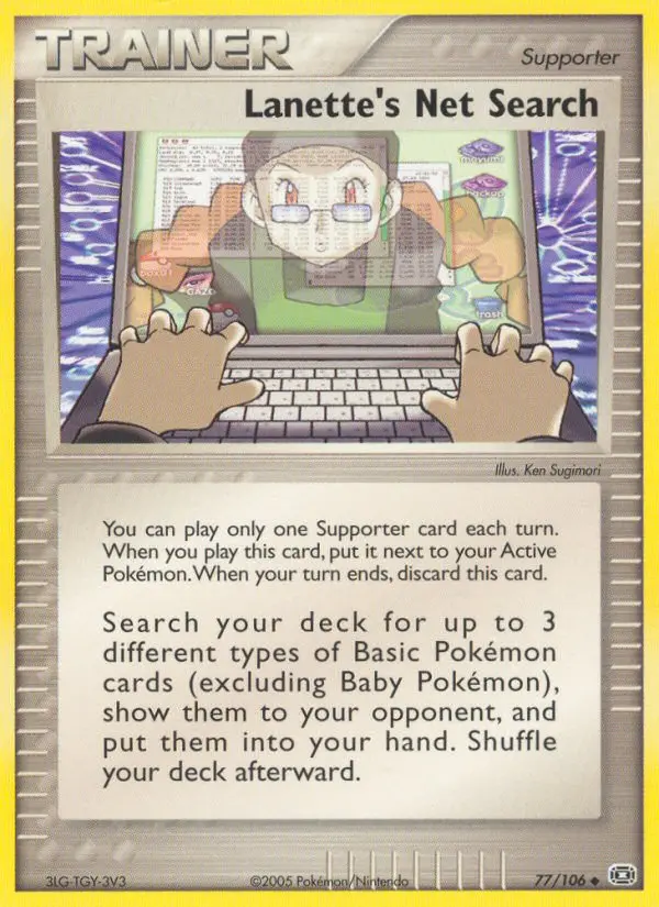 Lanette's Net Search, Pokémon card