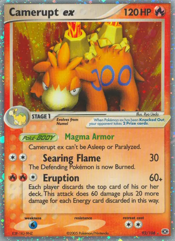 Camerupt ex, Pokémon card