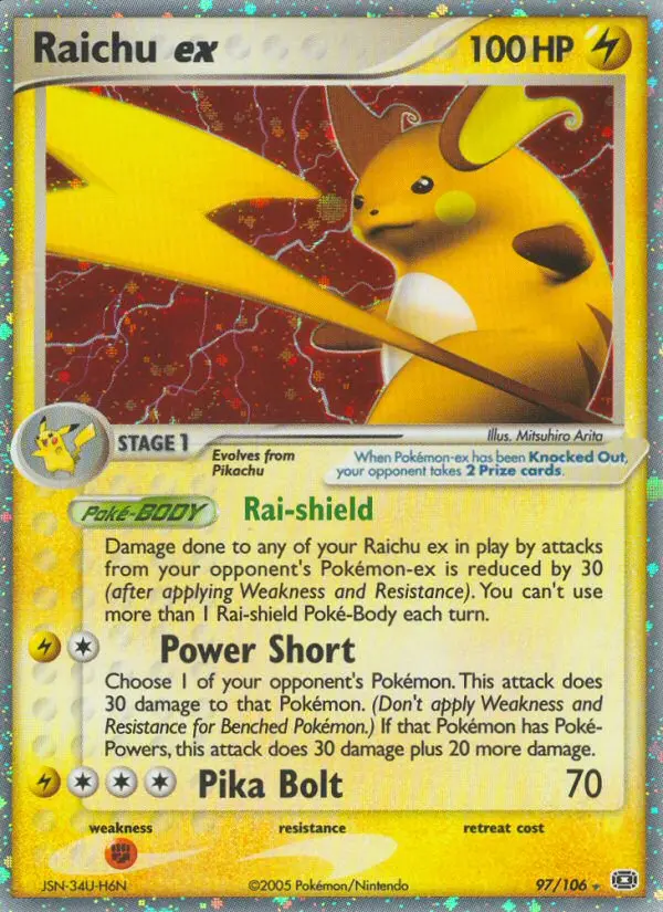 Raichu ex, Pokémon card