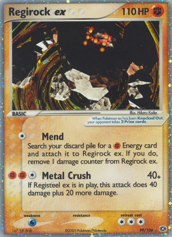 Regirock ex, Pokémon card