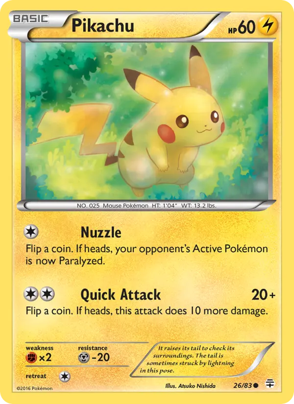 Pikachu, Pokémon card