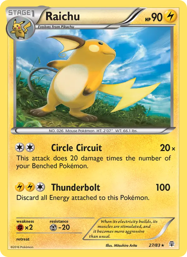 Raichu, Pokémon card