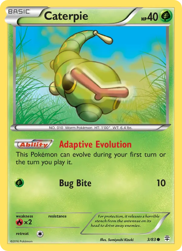 Caterpie, Pokémon card