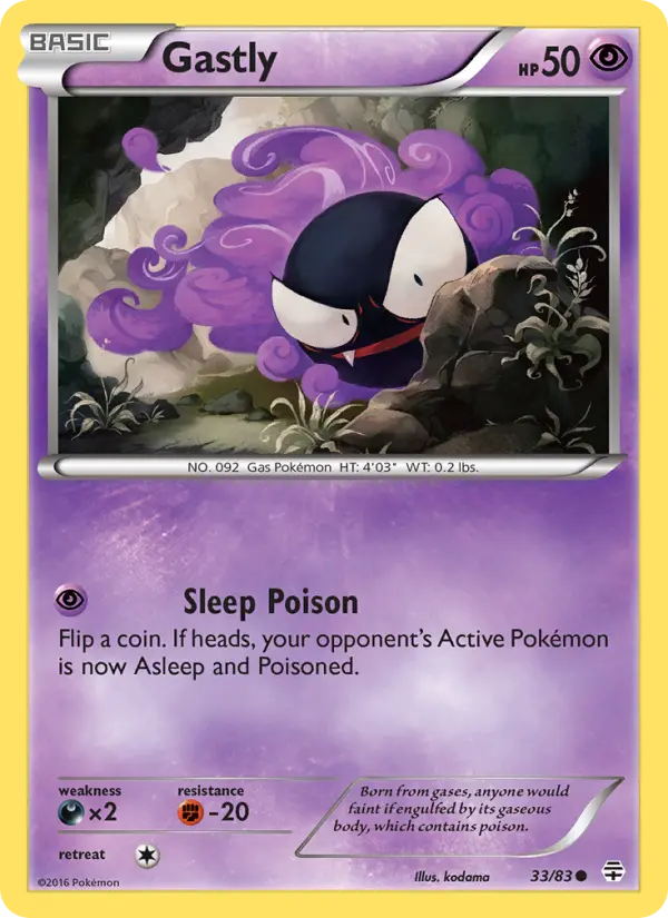 Gastly, Pokémon card