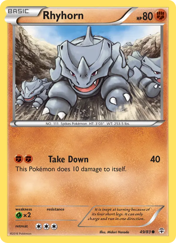 Rhyhorn, Pokémon card