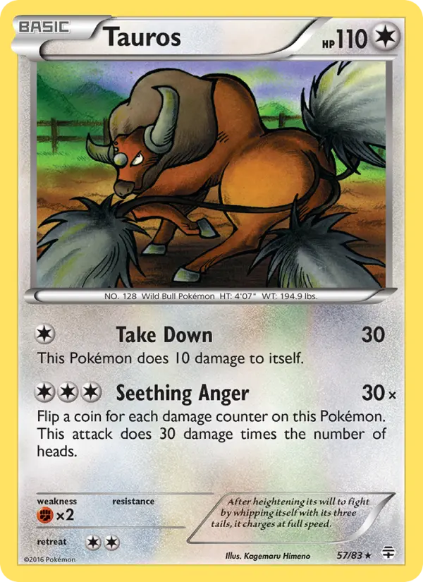 Tauros, Pokémon card