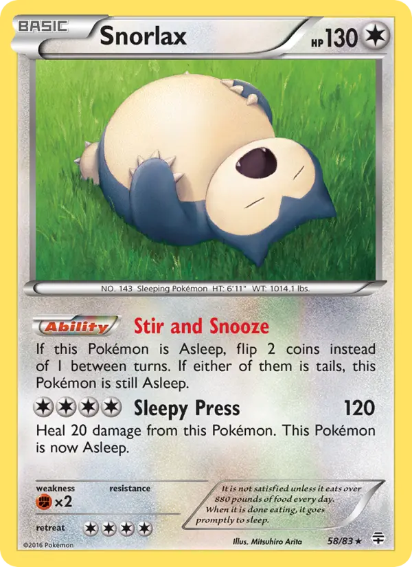Snorlax, Pokémon card
