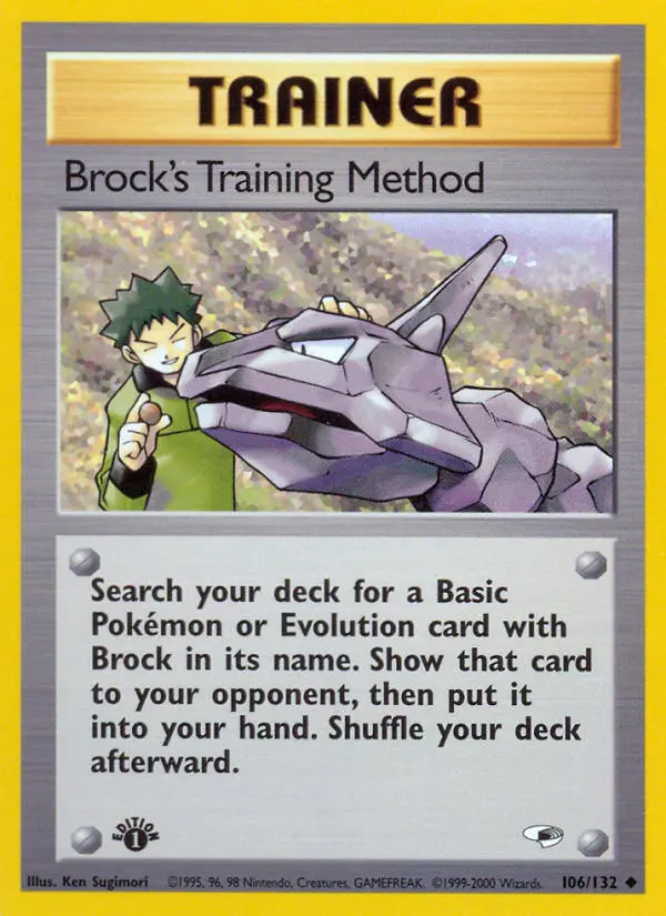 Brock's Training Method, Pokémon card