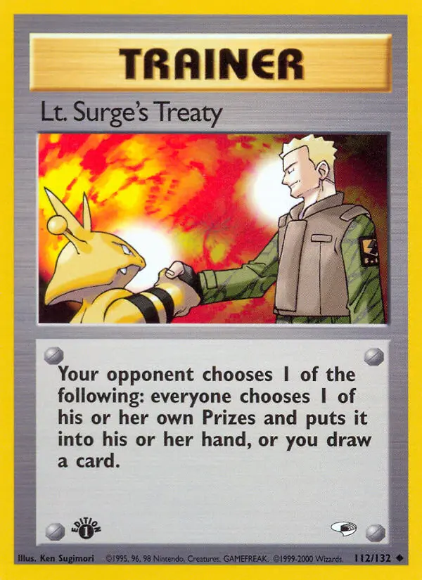 Lt. Surge's Treaty, Pokémon card