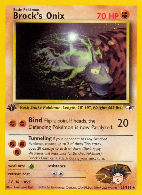 Brock's Onix, Pokémon card