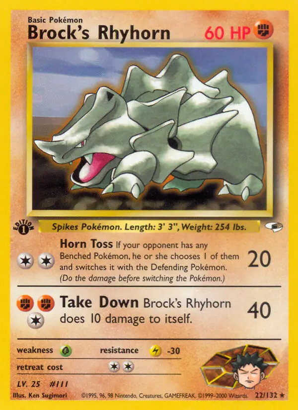 Brock's Rhyhorn, Pokémon card