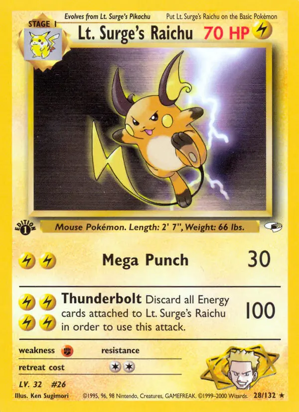 Lt. Surge's Raichu, Pokémon card