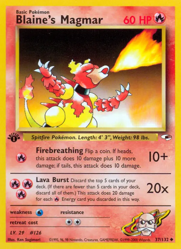 Blaine's Magmar, Pokémon card