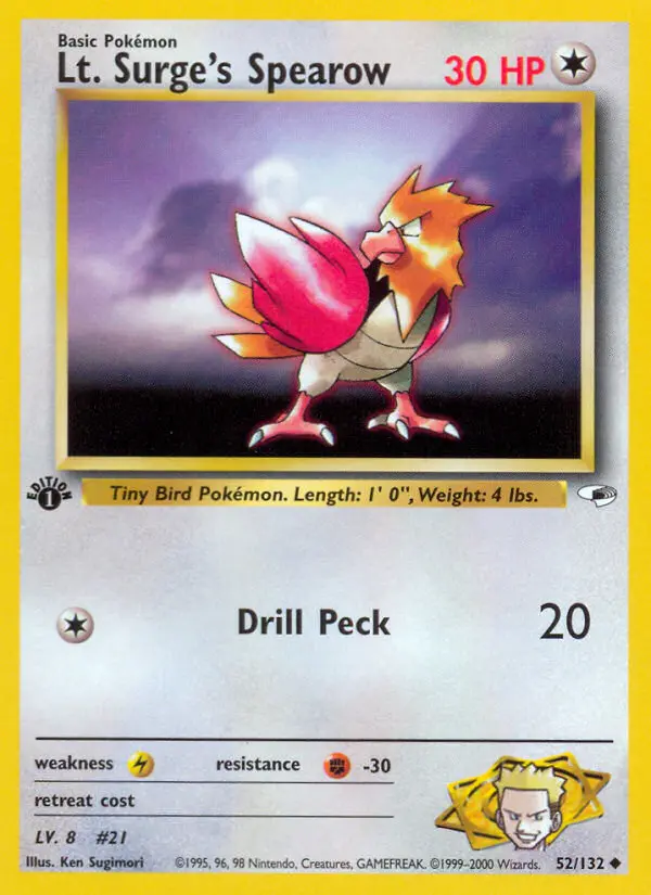 Lt. Surge's Spearow, Pokémon card