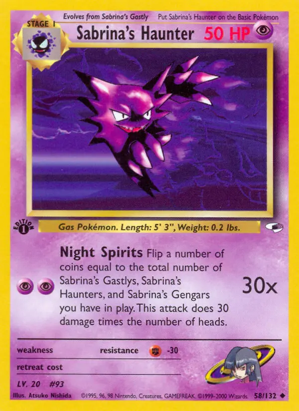 Sabrina's Haunter, Pokémon card