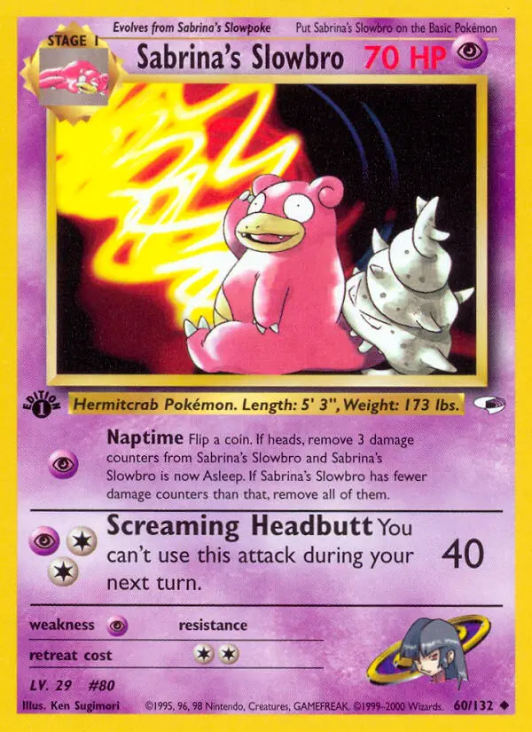 Sabrina's Slowbro, Pokémon card