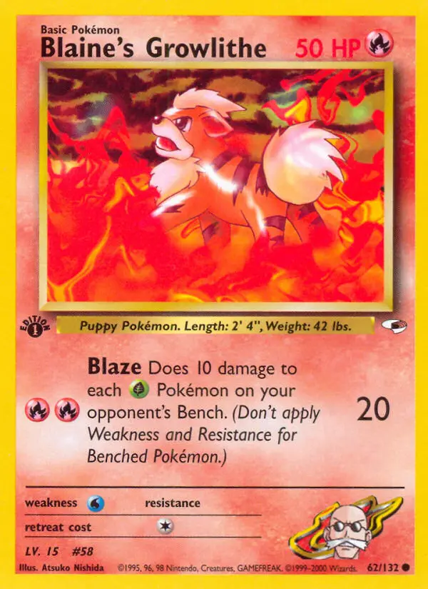 Blaine's Growlithe, Pokémon card