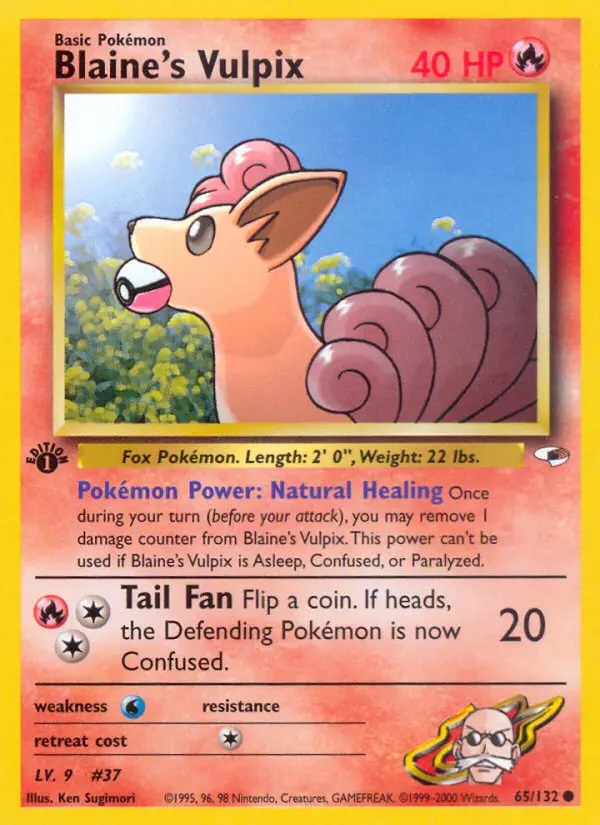 Blaine's Vulpix, Pokémon card