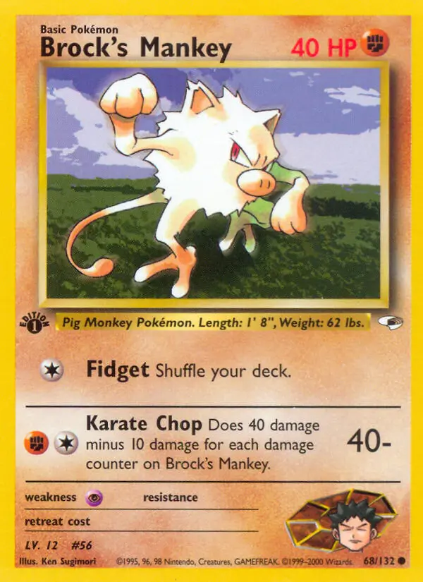 Brock's Mankey, Pokémon card