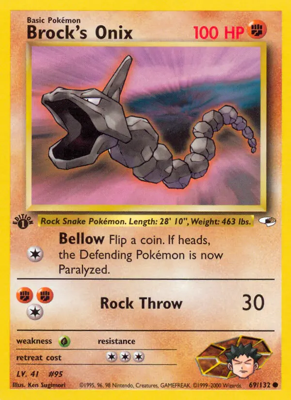 Brock's Onix, Pokémon card
