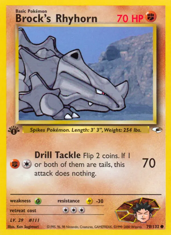 Brock's Rhyhorn, Pokémon card