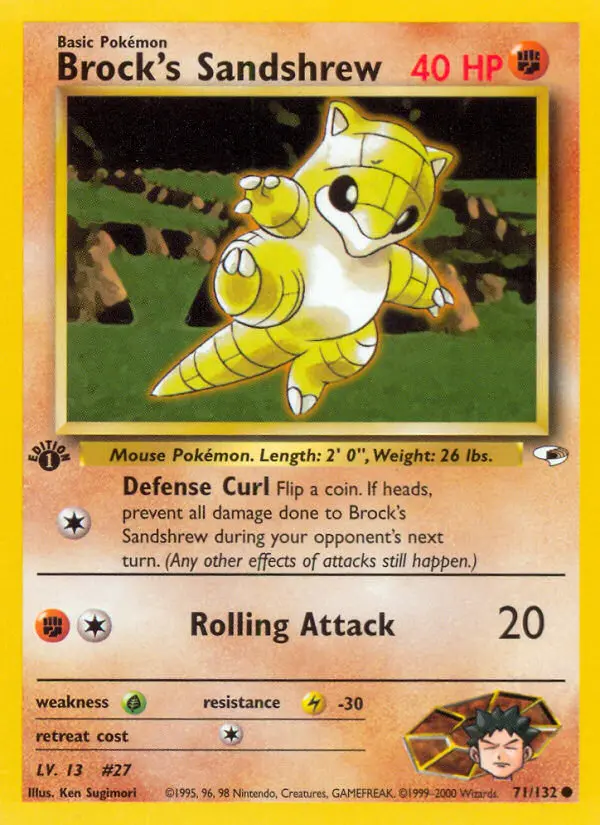 Brock's Sandshrew, Pokémon card