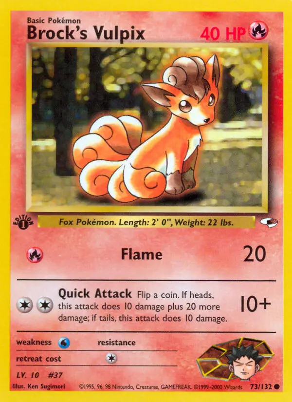 Brock's Vulpix, Pokémon card