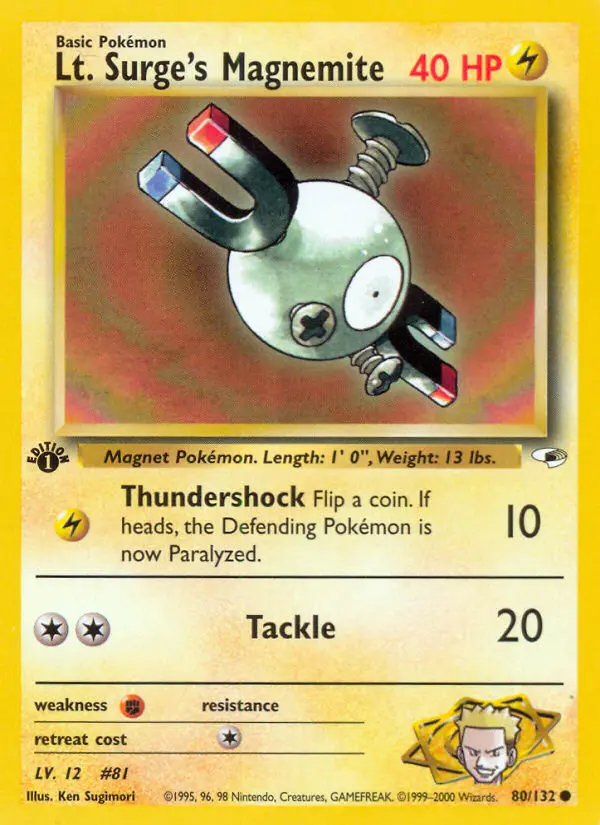 Lt. Surge's Magnemite, Pokémon card