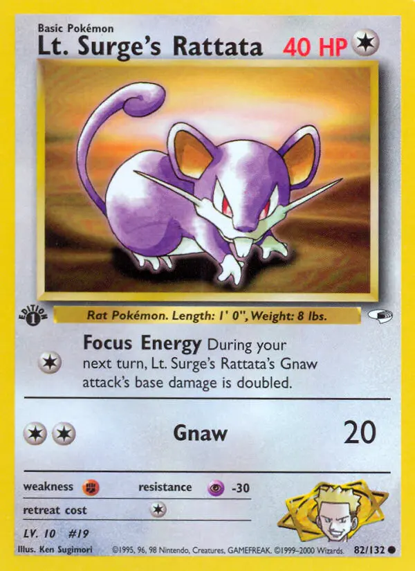 Lt. Surge's Rattata, Pokémon card