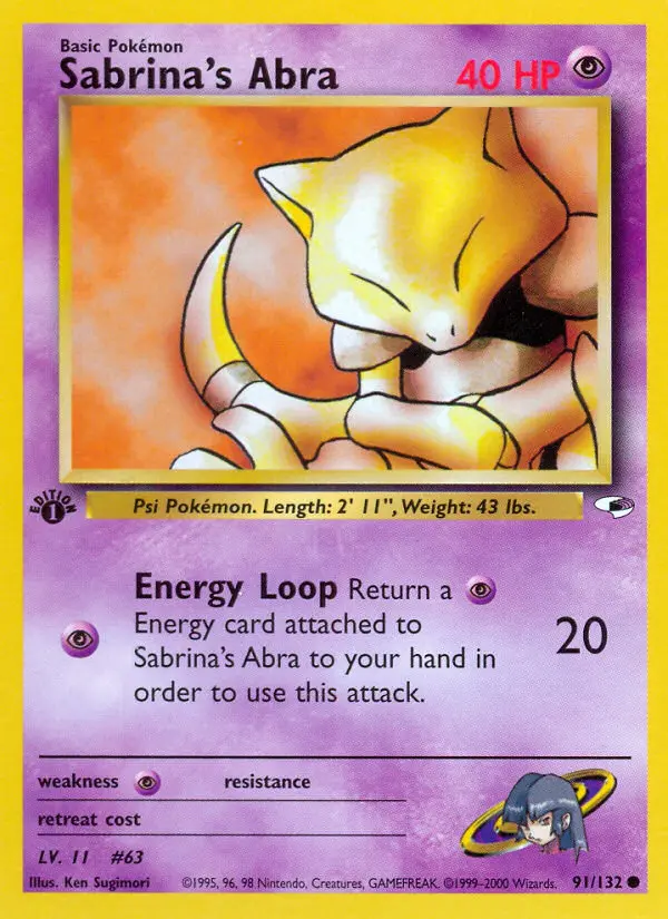 Sabrina's Abra, Pokémon card