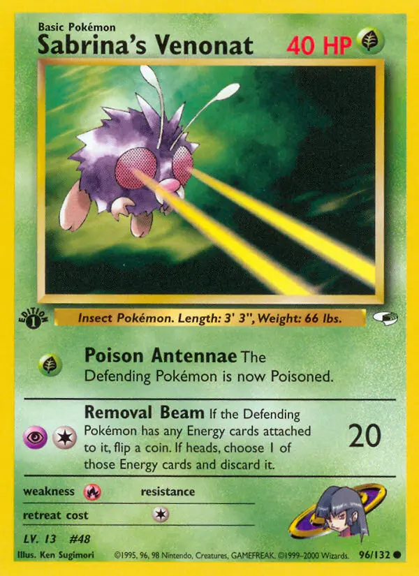 Sabrina's Venonat, Pokémon card
