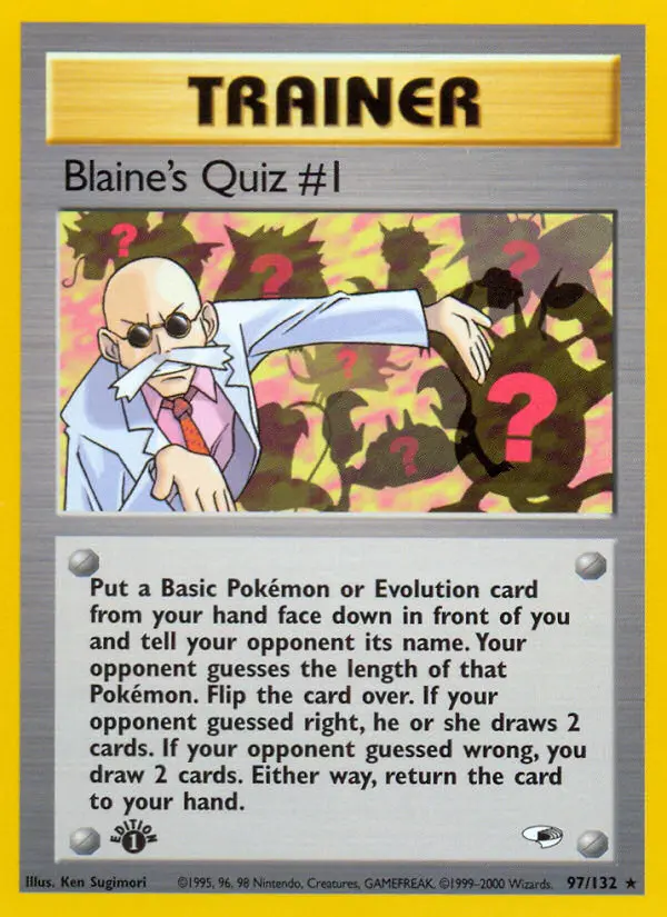 Blaine's Quiz #1, Pokémon card