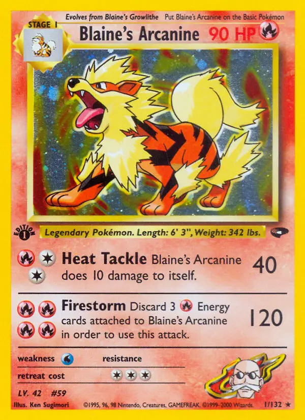 Blaine's Arcanine, Pokémon card