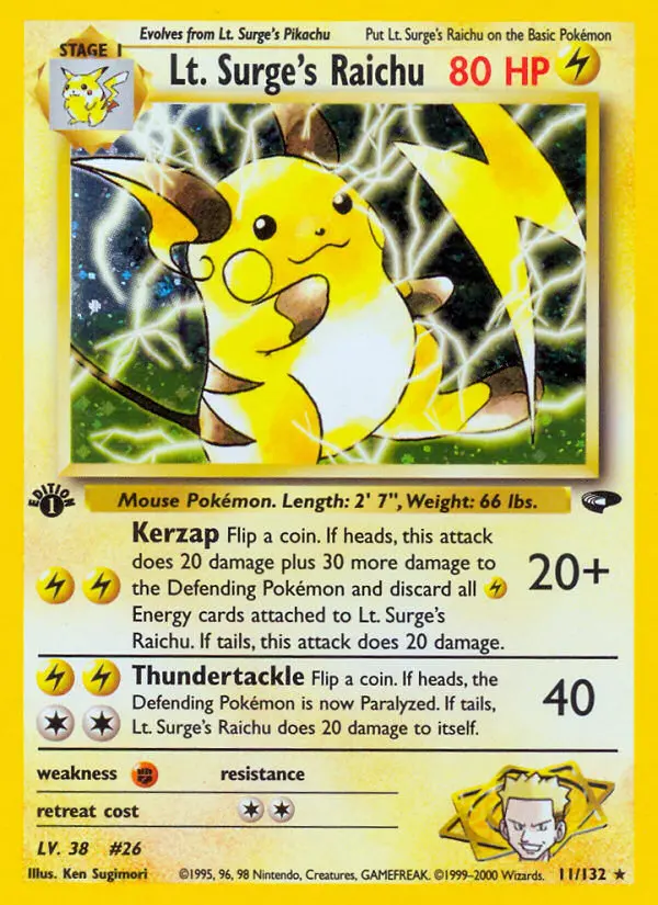 Lt. Surge's Raichu, Pokémon card