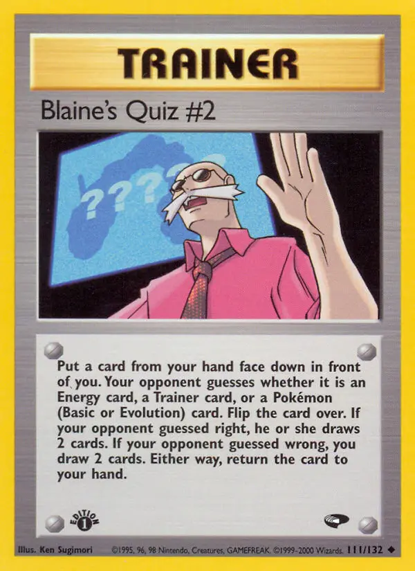 Blaine's Quiz #2, Pokémon card