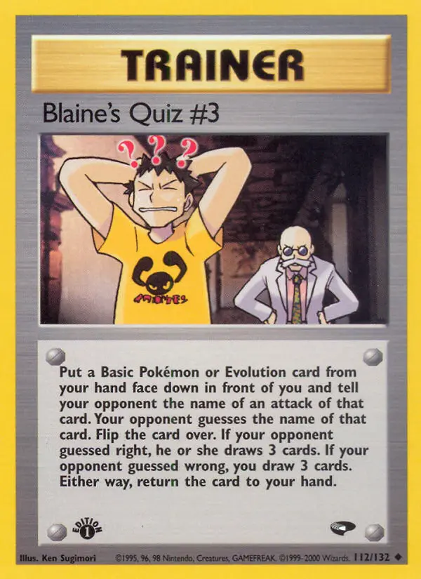 Blaine's Quiz #3, Pokémon card