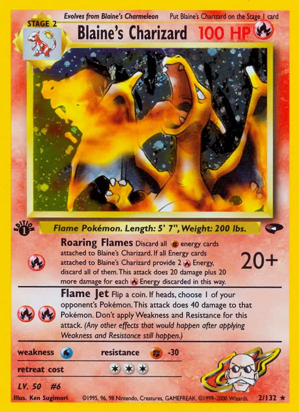 Blaine's Charizard, Pokémon card