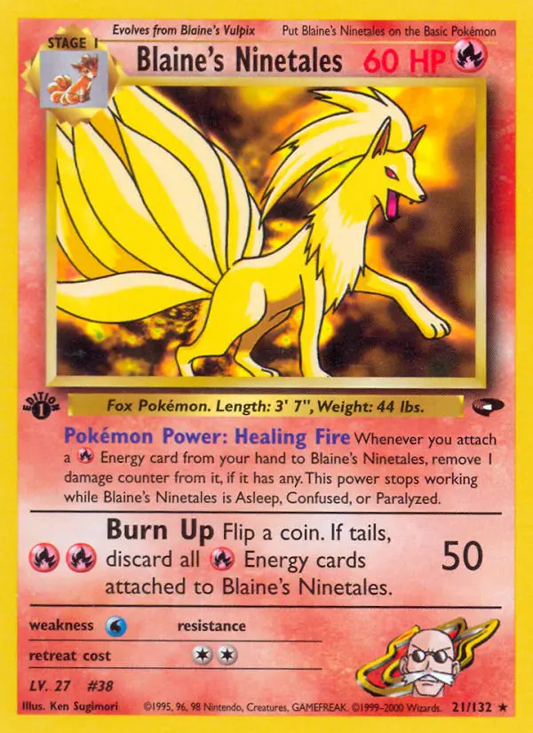 Blaine's Ninetales, Pokémon card