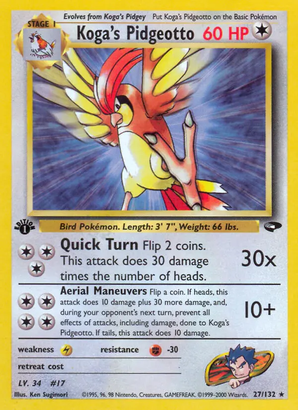 Koga's Pidgeotto, Pokémon card