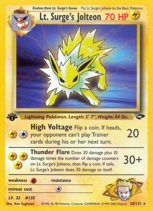 Lt. Surge's Jolteon, Pokémon card