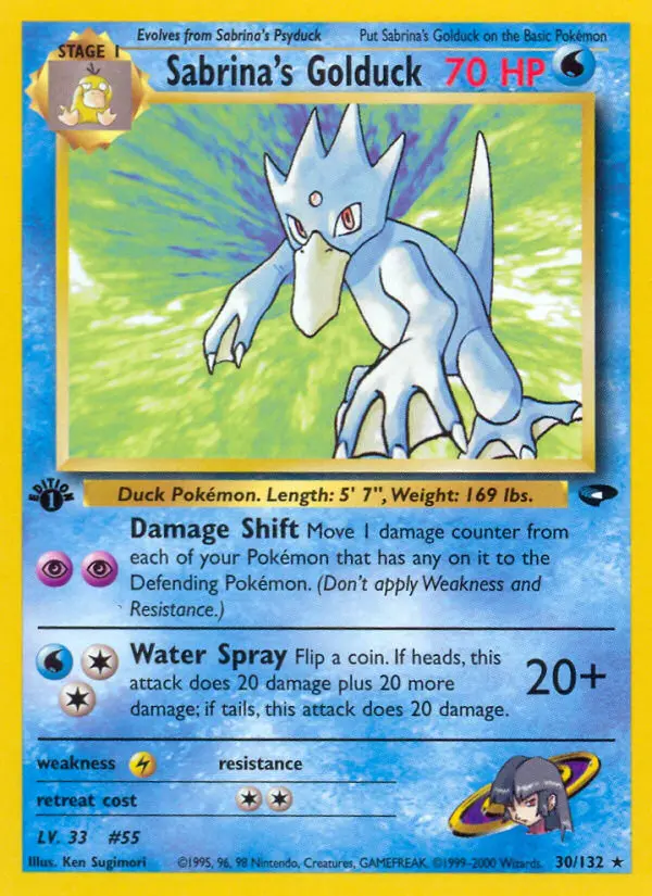 Sabrina's Golduck, Pokémon card