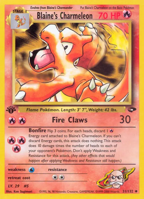 Blaine's Charmeleon, Pokémon card
