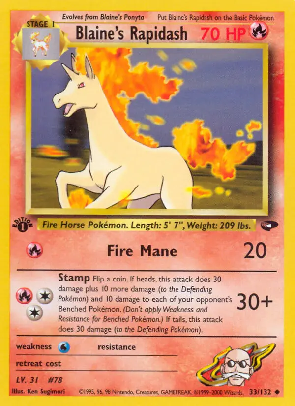 Blaine's Rapidash, Pokémon card