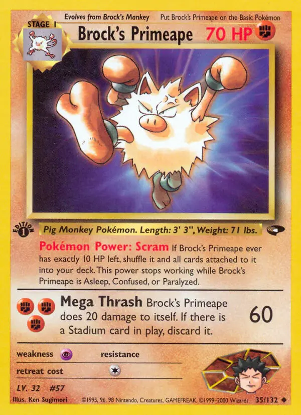 Brock's Primeape, Pokémon card