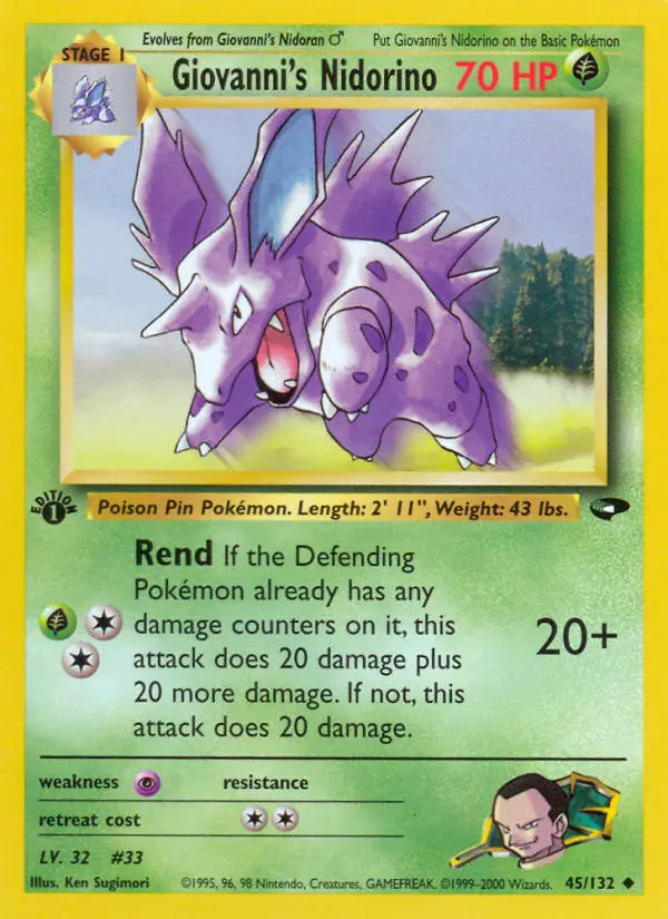 Giovanni's Nidorino, Pokémon card