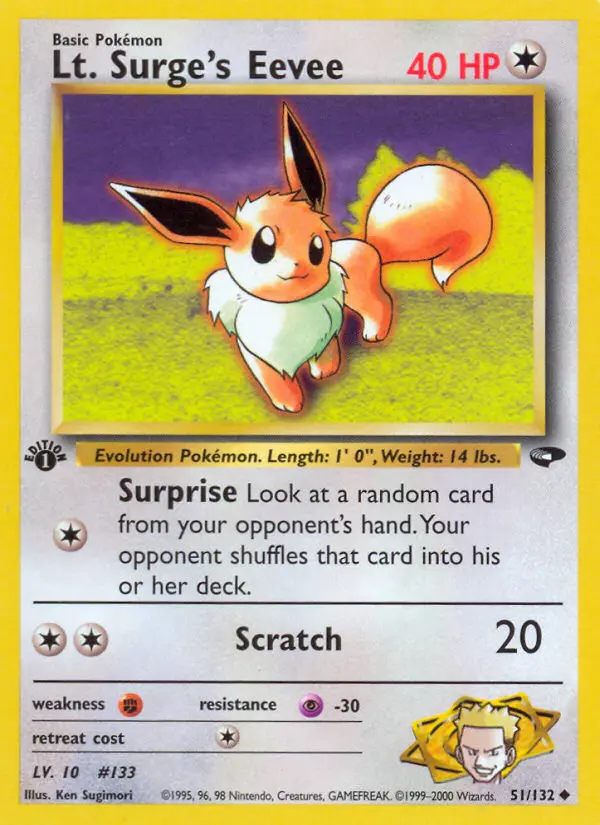 Lt. Surge's Eevee, Pokémon card