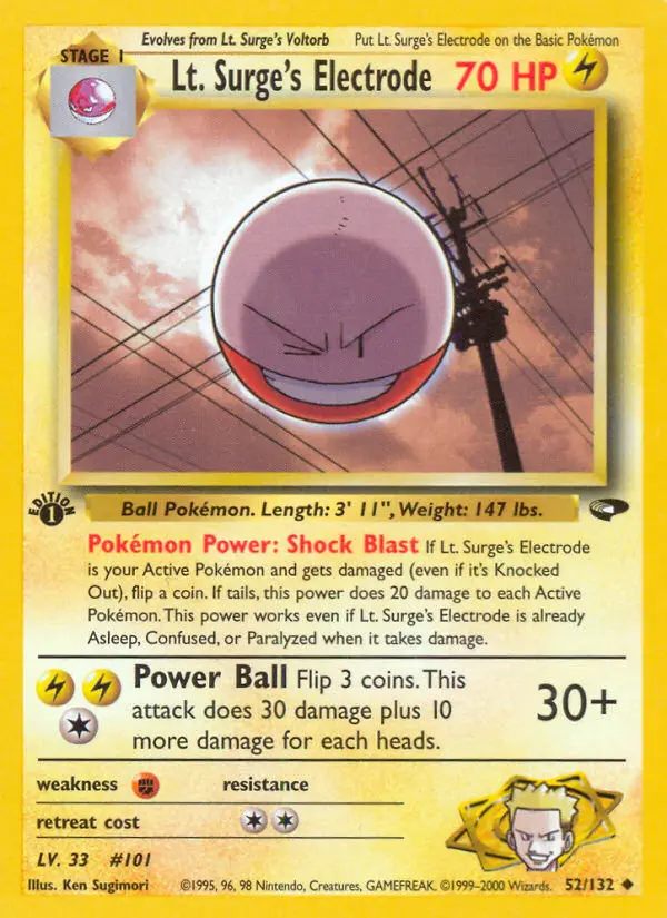 Lt. Surge's Electrode, Pokémon card