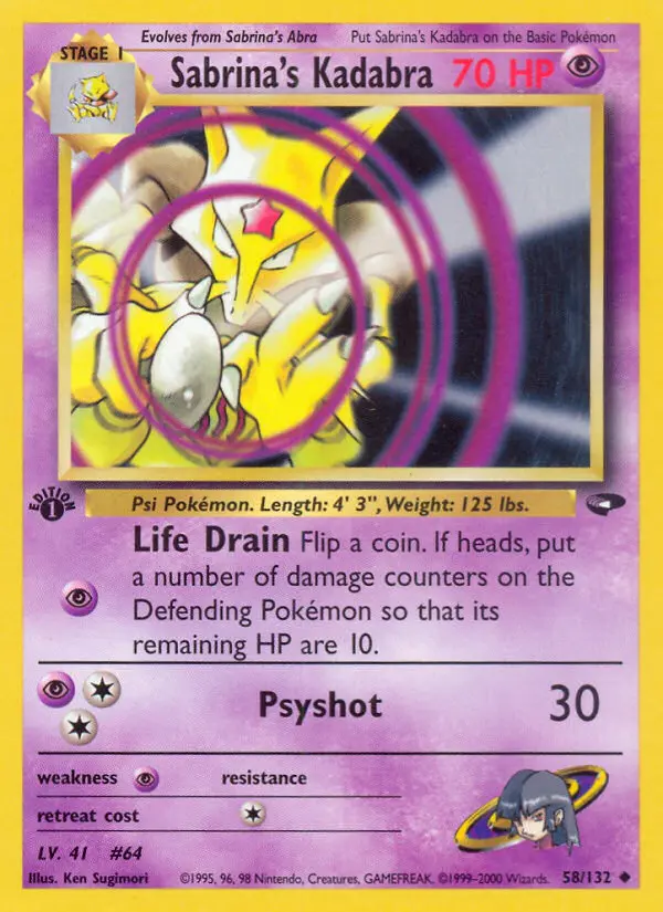 Sabrina's Kadabra, Pokémon card
