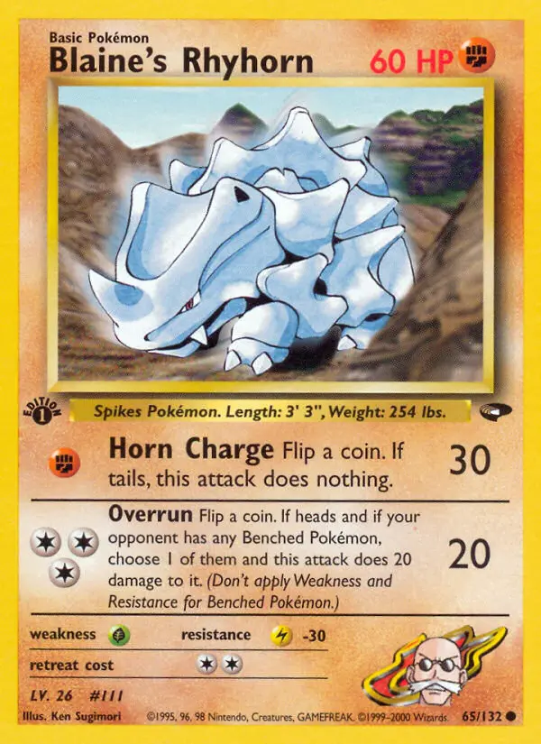 Blaine's Rhyhorn, Pokémon card