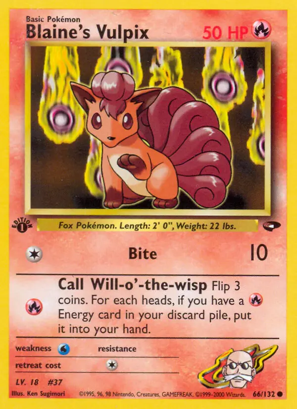 Blaine's Vulpix, Pokémon card